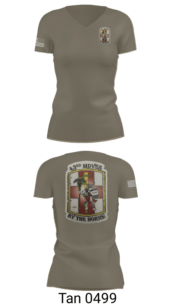 Womens Short Sleeve Vneck Shirt, 43rd Medical Detachment, , Teamtime, Team time, sublimation, custom sports apparel, team uniforms, spirit wear, spiritwear, sports uniforms, custom shirts, team store, custom team store, fundraiser sports, apparel fundraiser