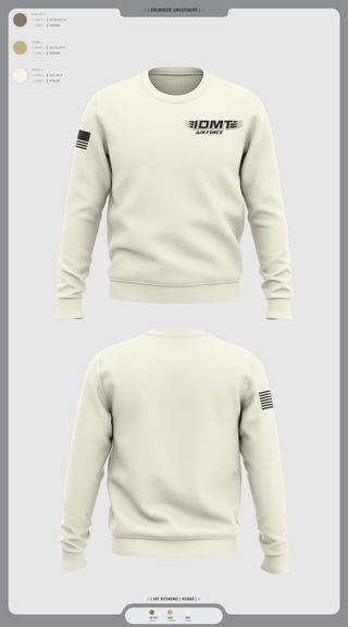 Crew Neck Sweatshirt, IDMT, Air Force, Teamtime, Team time, sublimation, custom sports apparel, team uniforms, spirit wear, spiritwear, sports uniforms, custom shirts, team store, custom team store, fundraiser sports, apparel fundraiser
