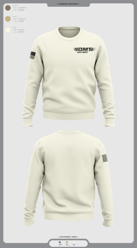 Crew Neck Sweatshirt, IDMT, Air Force, Teamtime, Team time, sublimation, custom sports apparel, team uniforms, spirit wear, spiritwear, sports uniforms, custom shirts, team store, custom team store, fundraiser sports, apparel fundraiser