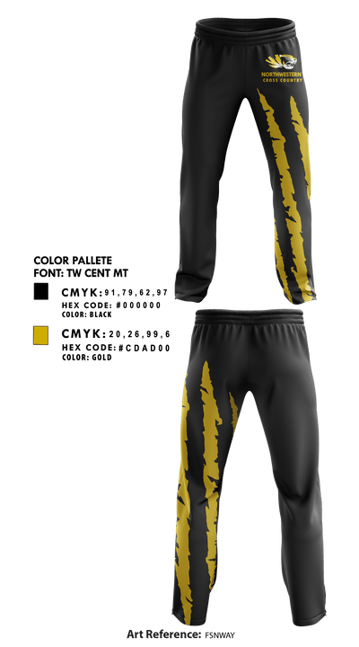 Northwestern High School Cross Country 87859769 Sweatpants - 1