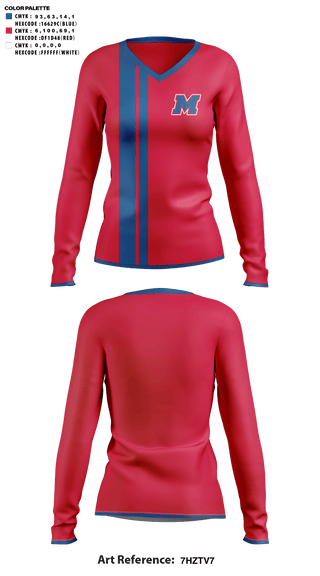 Womens Long Sleeve Vneck Shirt, Martinsville High School Cheer, Cheer, Teamtime, Team time, sublimation, custom sports apparel, team uniforms, spirit wear, spiritwear, sports uniforms, custom shirts, team store, custom team store, fundraiser sports, apparel fundraiser