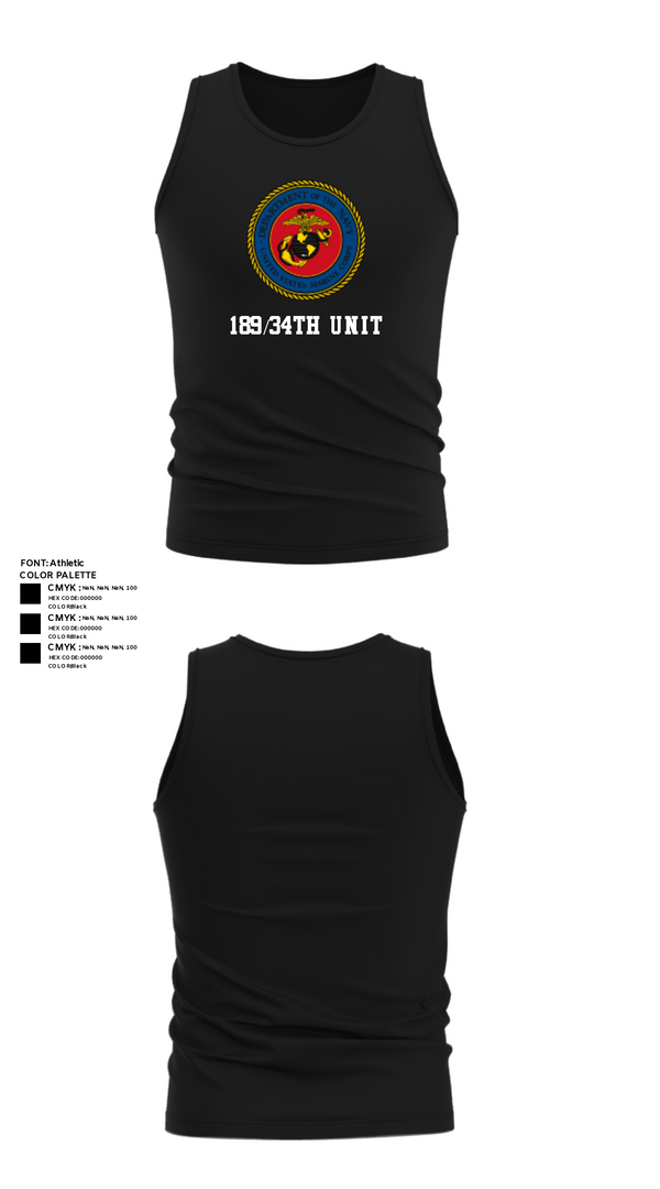 Tank Top, 189/34th unit, Marines, Teamtime, Team time, sublimation, custom sports apparel, team uniforms, spirit wear, spiritwear, sports uniforms, custom shirts, team store, custom team store, fundraiser sports, apparel fundraiser