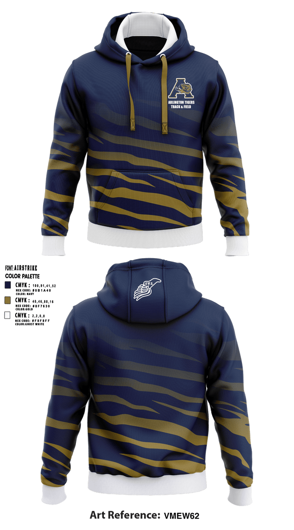 Hoodie, Arlington Tigers, Track & Field, Teamtime, Team time, sublimation, custom sports apparel, team uniforms, spirit wear, spiritwear, sports uniforms, custom shirts, team store, custom team store, fundraiser sports, apparel fundraiser