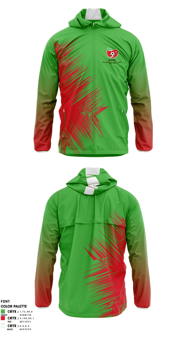 Windbreaker, Big Apple Soccer League, Men's Soccer, Teamtime, Team time, sublimation, custom sports apparel, team uniforms, spirit wear, spiritwear, sports uniforms, custom shirts, team store, custom team store, fundraiser sports, apparel fundraiser