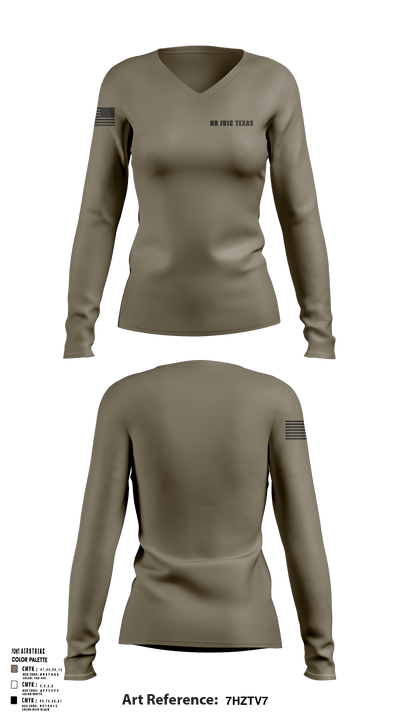 NR JUIC TEXAS 2052729 Women's Long Sleeve V-neck Shirt - 114