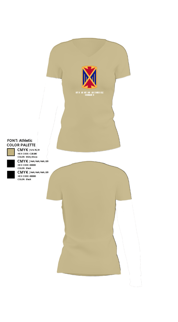 Womens Short Sleeve Vneck Shirt, 10th Army Air and Missile Command, Army, Teamtime, Team time, sublimation, custom sports apparel, team uniforms, spirit wear, spiritwear, sports uniforms, custom shirts, team store, custom team store, fundraiser sports, apparel fundraiser
