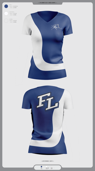 Womens Short Sleeve Vneck Shirt, Fort Lupton, Women's Volleyball, Teamtime, Team time, sublimation, custom sports apparel, team uniforms, spirit wear, spiritwear, sports uniforms, custom shirts, team store, custom team store, fundraiser sports, apparel fundraiser