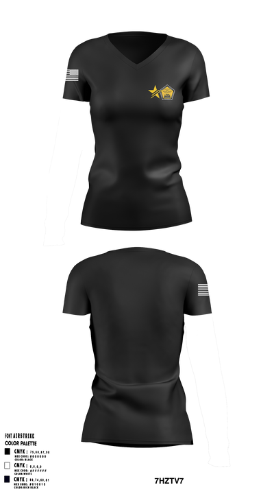P3T H2F 41377310 Women's Short Sleeve V-neck Shirt - 1