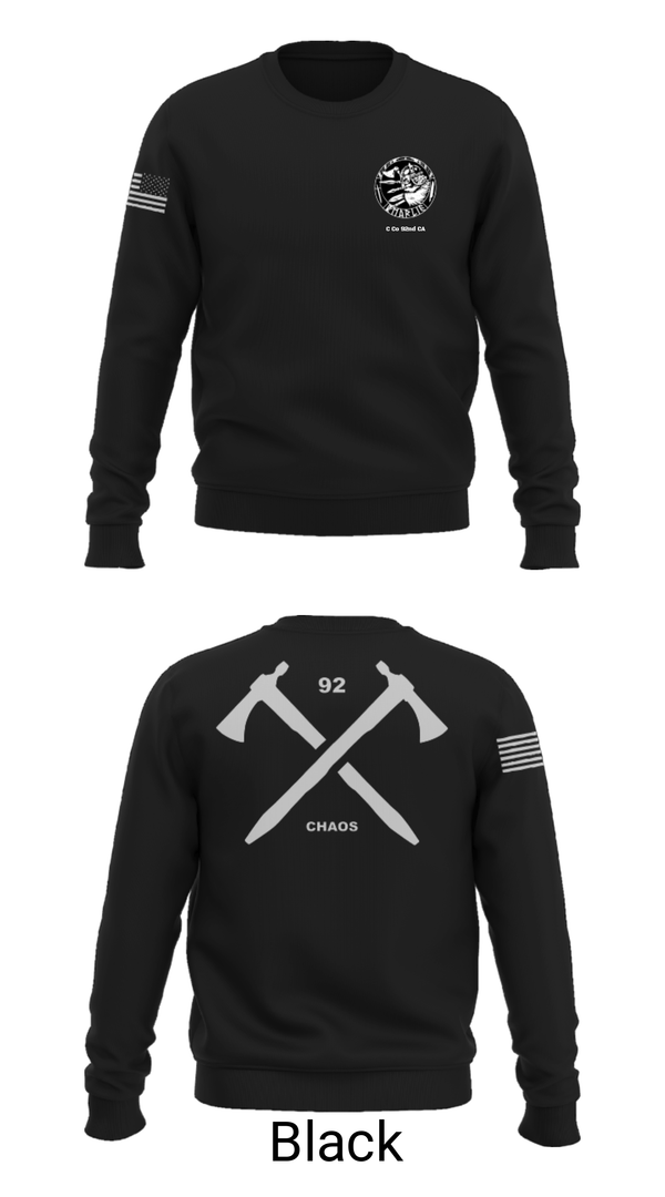Crew Neck Sweatshirt, C Co 92nd CA, Army, Teamtime, Team time, sublimation, custom sports apparel, team uniforms, spirit wear, spiritwear, sports uniforms, custom shirts, team store, custom team store, fundraiser sports, apparel fundraiser