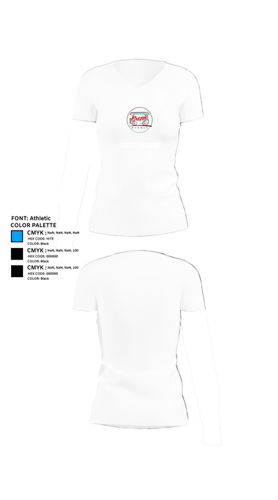 Crepe Avenue 9690947 Women's Short Sleeve V-neck Shirt - 18