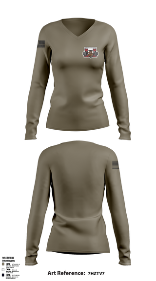 Womens Long Sleeve Vneck Shirt, 3rd brigade engineer battalion, Army, Teamtime, Team time, sublimation, custom sports apparel, team uniforms, spirit wear, spiritwear, sports uniforms, custom shirts, team store, custom team store, fundraiser sports, apparel fundraiser
