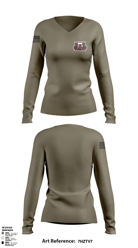 Womens Long Sleeve Vneck Shirt, 3rd brigade engineer battalion, Army, Teamtime, Team time, sublimation, custom sports apparel, team uniforms, spirit wear, spiritwear, sports uniforms, custom shirts, team store, custom team store, fundraiser sports, apparel fundraiser