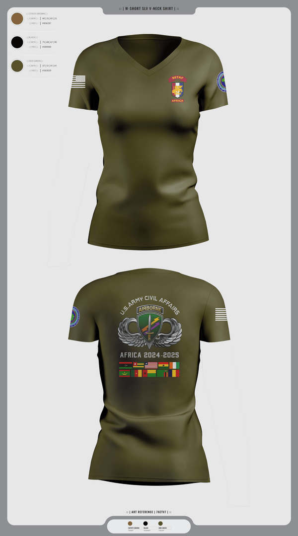 Womens Short Sleeve Vneck Shirt, 478th CA BN (A), Army, Teamtime, Team time, sublimation, custom sports apparel, team uniforms, spirit wear, spiritwear, sports uniforms, custom shirts, team store, custom team store, fundraiser sports, apparel fundraiser