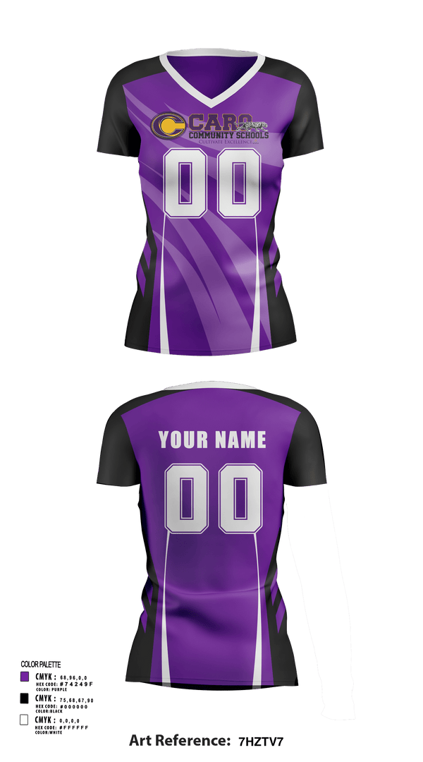 Womens Short Sleeve Vneck Shirt, Caro High School Volleyball, Women's Volleyball, Teamtime, Team time, sublimation, custom sports apparel, team uniforms, spirit wear, spiritwear, sports uniforms, custom shirts, team store, custom team store, fundraiser sports, apparel fundraiser