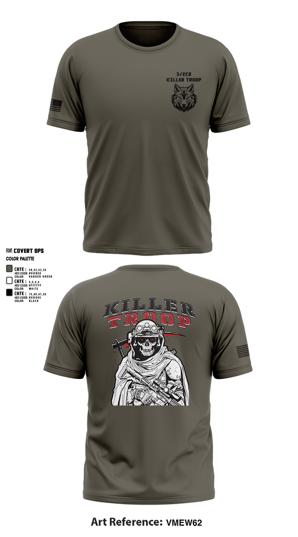 Short Sleeve Performance Shirt, 3/2CR Killer Troop, Army, Teamtime, Team time, sublimation, custom sports apparel, team uniforms, spirit wear, spiritwear, sports uniforms, custom shirts, team store, custom team store, fundraiser sports, apparel fundraiser