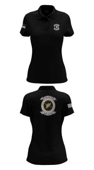 Womens Short Sleeve Performance Polo, VMFA-332 The Moonlighters, Marines, Teamtime, Team time, sublimation, custom sports apparel, team uniforms, spirit wear, spiritwear, sports uniforms, custom shirts, team store, custom team store, fundraiser sports, apparel fundraiser