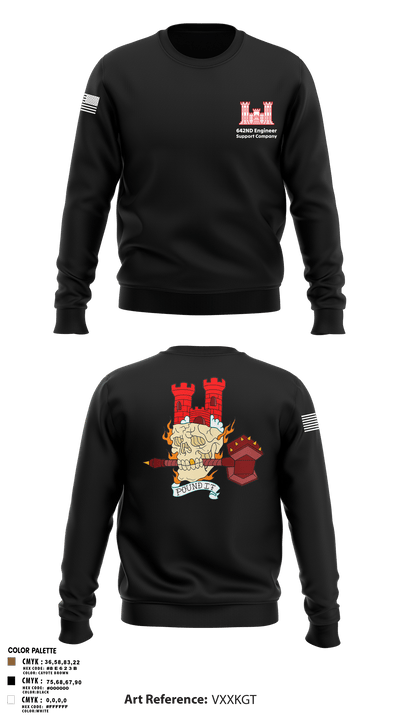 642nd Engineer Support Company 94077997 Crew Neck Sweatshirt - 3