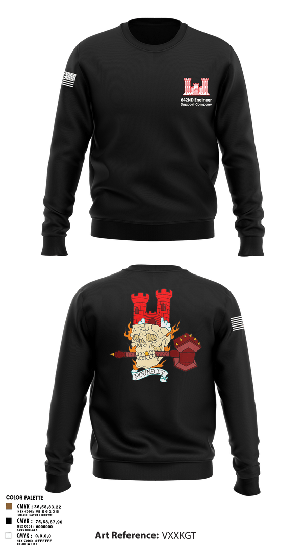 Crew Neck Sweatshirt, 642nd Engineer Support Company642ND Engineer Support Company, Army, Teamtime, Team time, sublimation, custom sports apparel, team uniforms, spirit wear, spiritwear, sports uniforms, custom shirts, team store, custom team store, fundraiser sports, apparel fundraiser