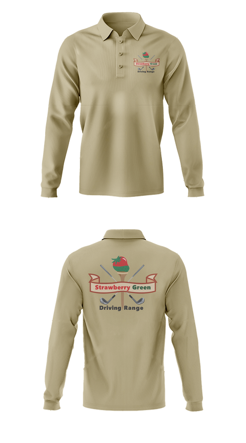 Long Sleeve Performance Polo, strawberry green driving range, Golf, Teamtime, Team time, sublimation, custom sports apparel, team uniforms, spirit wear, spiritwear, sports uniforms, custom shirts, team store, custom team store, fundraiser sports, apparel fundraiser