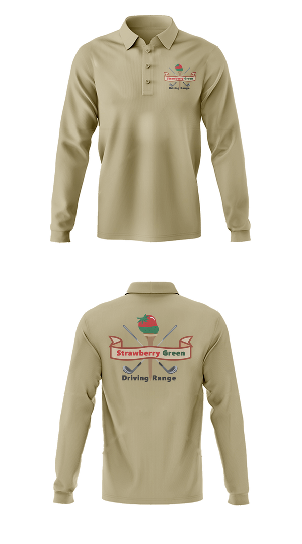 Long Sleeve Performance Polo, strawberry green driving range, Golf, Teamtime, Team time, sublimation, custom sports apparel, team uniforms, spirit wear, spiritwear, sports uniforms, custom shirts, team store, custom team store, fundraiser sports, apparel fundraiser