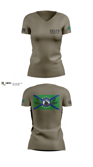 Womens Short Sleeve Vneck Shirt, Grahn Fire DepartmentAPR, Fire Department, Teamtime, Team time, sublimation, custom sports apparel, team uniforms, spirit wear, spiritwear, sports uniforms, custom shirts, team store, custom team store, fundraiser sports, apparel fundraiser