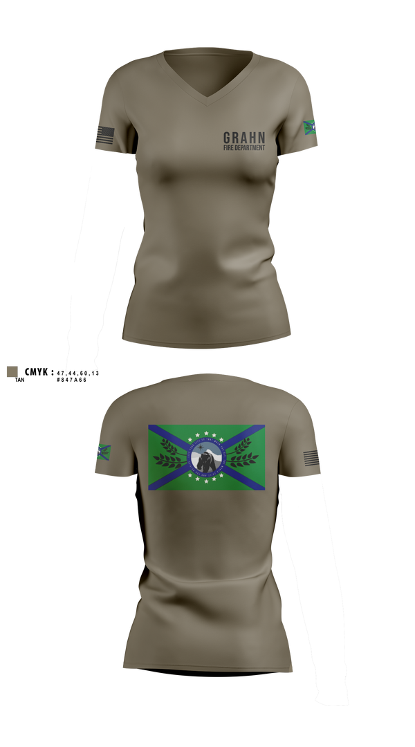 Womens Short Sleeve Vneck Shirt, Grahn Fire DepartmentAPR, Fire Department, Teamtime, Team time, sublimation, custom sports apparel, team uniforms, spirit wear, spiritwear, sports uniforms, custom shirts, team store, custom team store, fundraiser sports, apparel fundraiser
