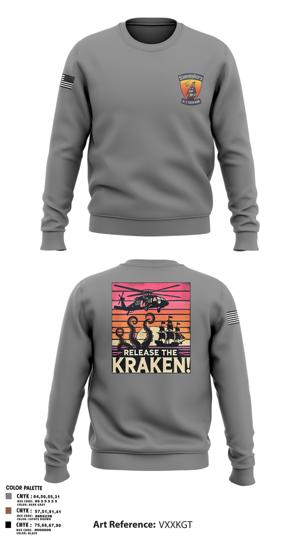 Crew Neck Sweatshirt, A/2135th GSAB “SMUGGLERS”, Army, Teamtime, Team time, sublimation, custom sports apparel, team uniforms, spirit wear, spiritwear, sports uniforms, custom shirts, team store, custom team store, fundraiser sports, apparel fundraiser