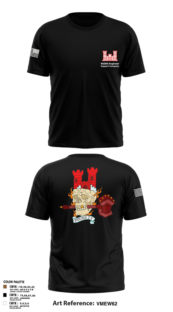 Old School Cotton Feel Shirt, 642nd Engineer Support Company642ND Engineer Support Company, Army, Teamtime, Team time, sublimation, custom sports apparel, team uniforms, spirit wear, spiritwear, sports uniforms, custom shirts, team store, custom team store, fundraiser sports, apparel fundraiser