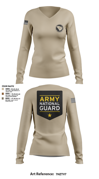Womens Long Sleeve Vneck Shirt, , National Guard, Teamtime, Team time, sublimation, custom sports apparel, team uniforms, spirit wear, spiritwear, sports uniforms, custom shirts, team store, custom team store, fundraiser sports, apparel fundraiser