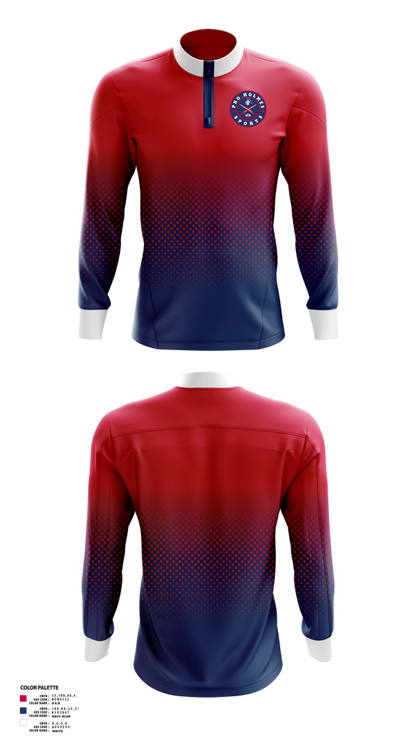Quarter Zip Jacket, Pro Holmes Sports Basketball Academy, Men's Basketball, Teamtime, Team time, sublimation, custom sports apparel, team uniforms, spirit wear, spiritwear, sports uniforms, custom shirts, team store, custom team store, fundraiser sports, apparel fundraiser