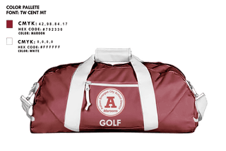 Duffle Bag, Auburn High School Golf, Golf, Teamtime, Team time, sublimation, custom sports apparel, team uniforms, spirit wear, spiritwear, sports uniforms, custom shirts, team store, custom team store, fundraiser sports, apparel fundraiser