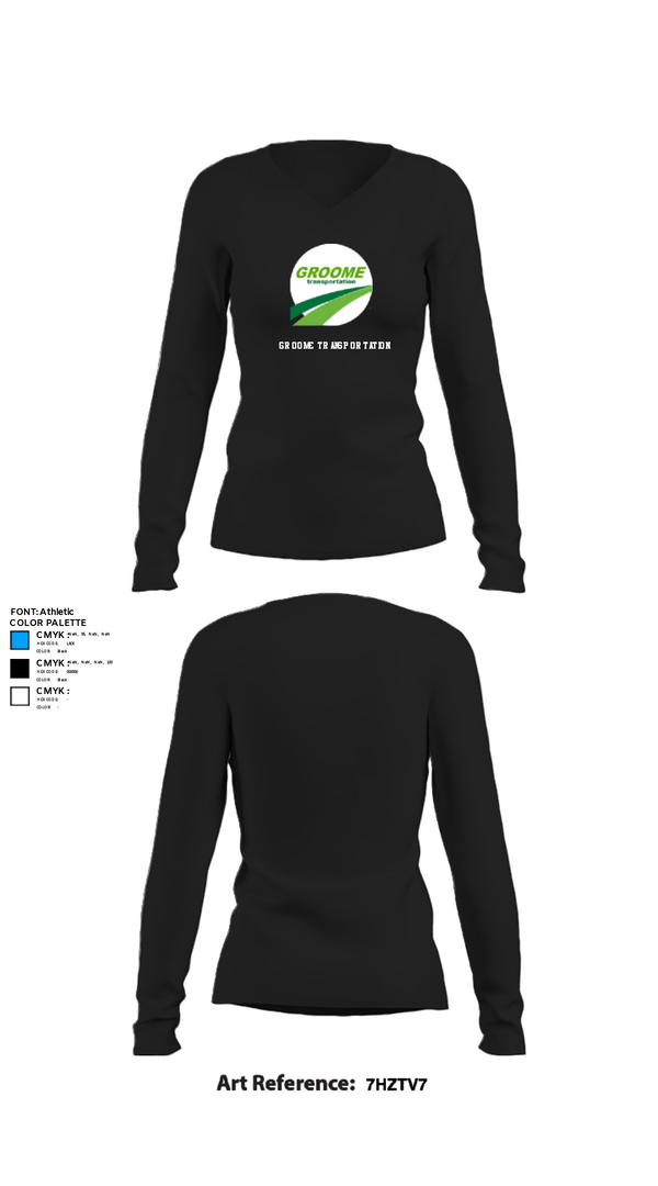 Womens Long Sleeve Vneck Shirt, Groome Transportation, , Teamtime, Team time, sublimation, custom sports apparel, team uniforms, spirit wear, spiritwear, sports uniforms, custom shirts, team store, custom team store, fundraiser sports, apparel fundraiser