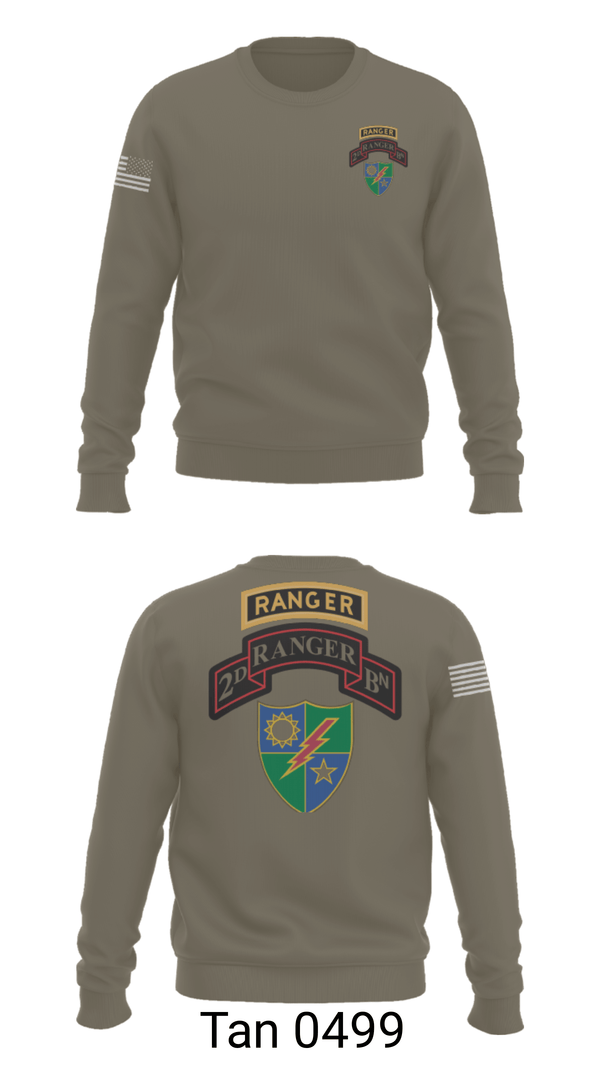 Crew Neck Sweatshirt, 2nd Battalion 75th Ranger Regiment, , Teamtime, Team time, sublimation, custom sports apparel, team uniforms, spirit wear, spiritwear, sports uniforms, custom shirts, team store, custom team store, fundraiser sports, apparel fundraiser