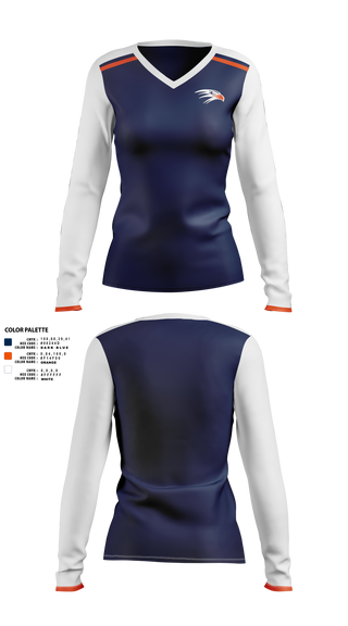 Womens Long Sleeve Vneck Shirt, HAWKS, , Teamtime, Team time, sublimation, custom sports apparel, team uniforms, spirit wear, spiritwear, sports uniforms, custom shirts, team store, custom team store, fundraiser sports, apparel fundraiser