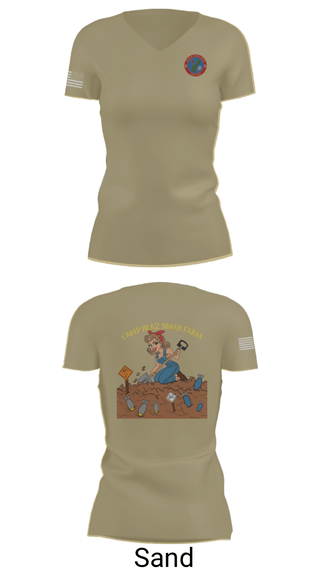 Women's Short Sleeve Vneck Shirt, MCB Camp Blaz Ordnance, Marines, Teamtime, Team time, sublimation, custom sports apparel, team uniforms, spirit wear, spiritwear, sports uniforms, custom shirts, team store, custom team store, fundraiser sports, apparel fundraiser