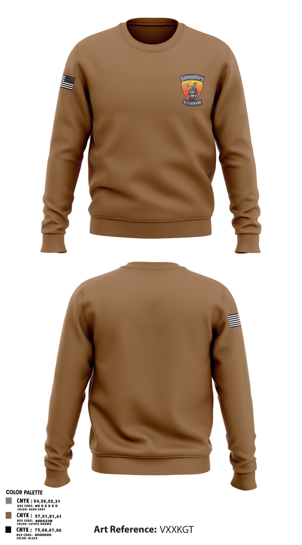 Crew Neck Sweatshirt, A/2135th GSAB “SMUGGLERS”, Army, Teamtime, Team time, sublimation, custom sports apparel, team uniforms, spirit wear, spiritwear, sports uniforms, custom shirts, team store, custom team store, fundraiser sports, apparel fundraiser