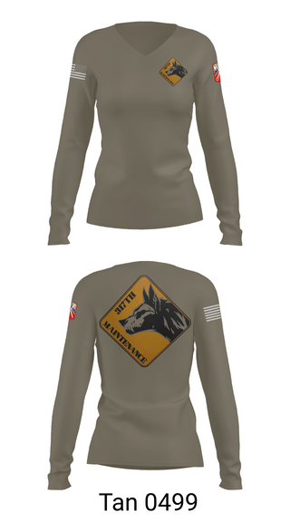 Womens Long Sleeve Vneck Shirt, 317th support maintenance company, Army, Teamtime, Team time, sublimation, custom sports apparel, team uniforms, spirit wear, spiritwear, sports uniforms, custom shirts, team store, custom team store, fundraiser sports, apparel fundraiser