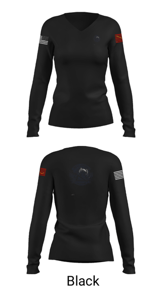 Womens Long Sleeve Vneck Shirt, VAQ-131, Navy, Teamtime, Team time, sublimation, custom sports apparel, team uniforms, spirit wear, spiritwear, sports uniforms, custom shirts, team store, custom team store, fundraiser sports, apparel fundraiser