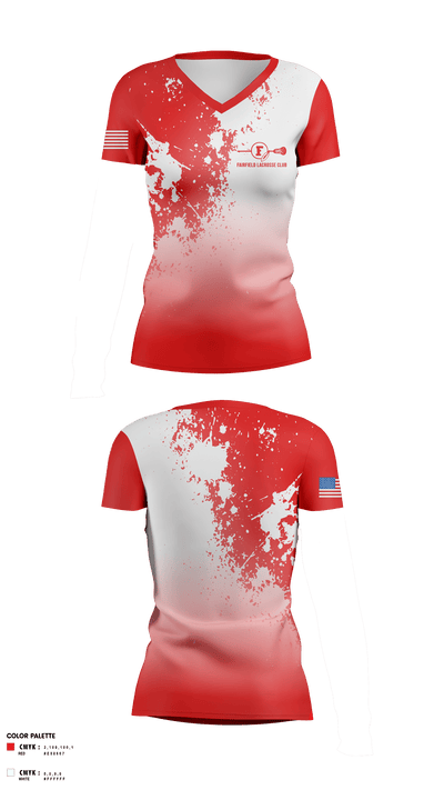 Fairfield Lacrosse Club 74625153 Women's Short Sleeve V-neck Shirt - 1