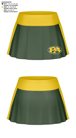 Skort, Pillow Academy (Middle School) Cheer, Cheer, Teamtime, Team time, sublimation, custom sports apparel, team uniforms, spirit wear, spiritwear, sports uniforms, custom shirts, team store, custom team store, fundraiser sports, apparel fundraiser