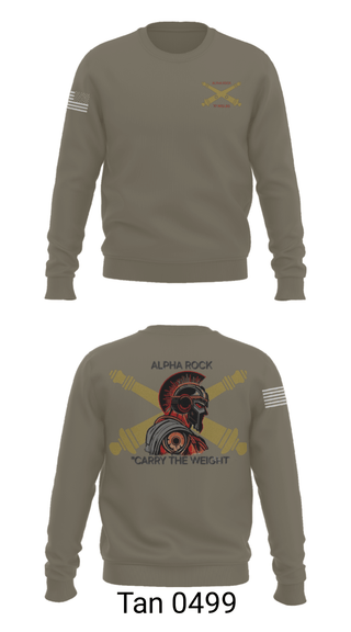 Crew Neck Sweatshirt, ALPHA ROCK, Army, Teamtime, Team time, sublimation, custom sports apparel, team uniforms, spirit wear, spiritwear, sports uniforms, custom shirts, team store, custom team store, fundraiser sports, apparel fundraiser
