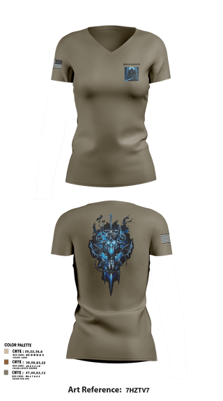Womens Short Sleeve Vneck Shirt, Death Knights, Army, Teamtime, Team time, sublimation, custom sports apparel, team uniforms, spirit wear, spiritwear, sports uniforms, custom shirts, team store, custom team store, fundraiser sports, apparel fundraiser
