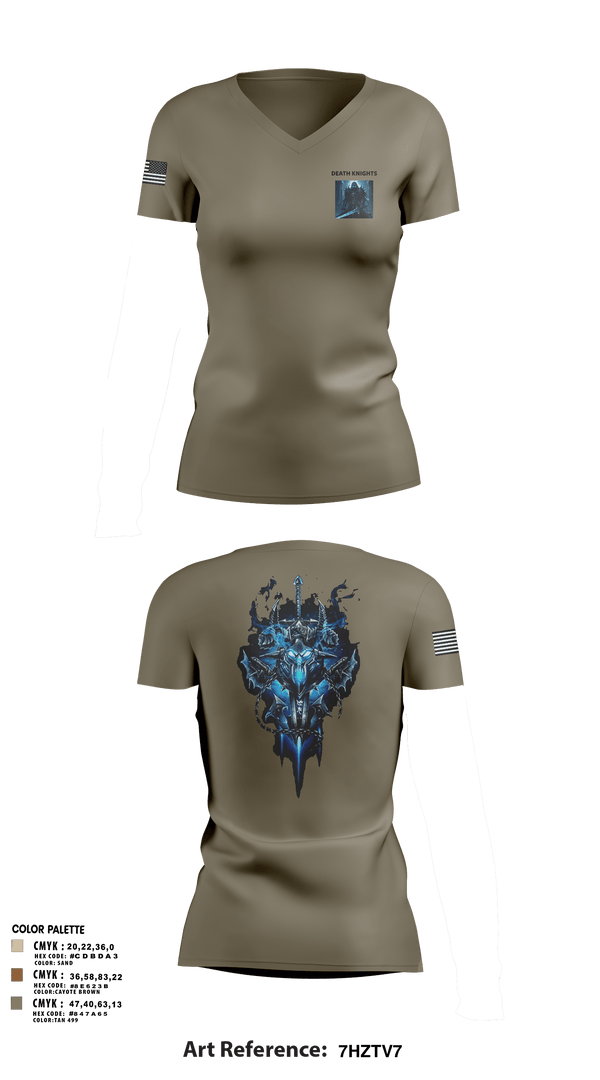 Womens Short Sleeve Vneck Shirt, Death Knights, Army, Teamtime, Team time, sublimation, custom sports apparel, team uniforms, spirit wear, spiritwear, sports uniforms, custom shirts, team store, custom team store, fundraiser sports, apparel fundraiser
