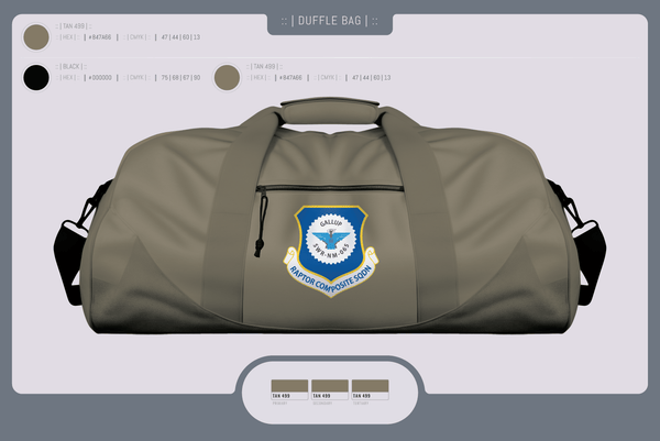 Duffle Bag, Gallup Raptor Composite Squadron, Air Force, Teamtime, Team time, sublimation, custom sports apparel, team uniforms, spirit wear, spiritwear, sports uniforms, custom shirts, team store, custom team store, fundraiser sports, apparel fundraiser
