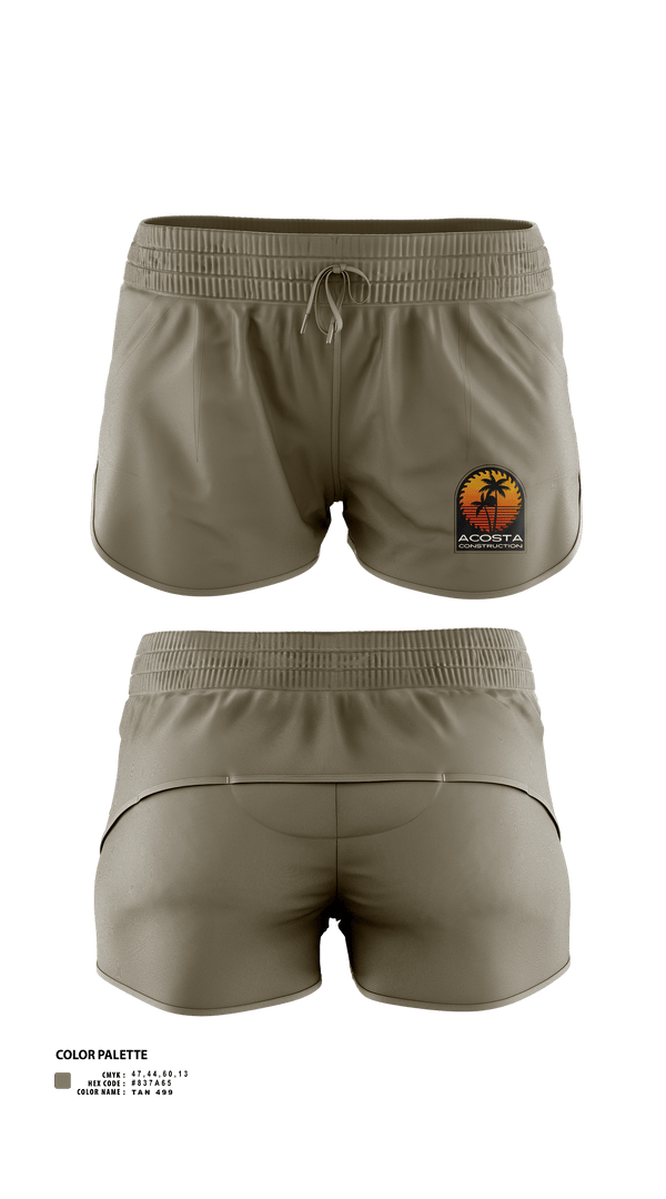 Womens Shorts, Acosta Construction Services, , Teamtime, Team time, sublimation, custom sports apparel, team uniforms, spirit wear, spiritwear, sports uniforms, custom shirts, team store, custom team store, fundraiser sports, apparel fundraiser