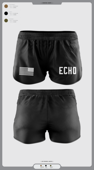 Womens Shorts, Echo, Army, Teamtime, Team time, sublimation, custom sports apparel, team uniforms, spirit wear, spiritwear, sports uniforms, custom shirts, team store, custom team store, fundraiser sports, apparel fundraiser