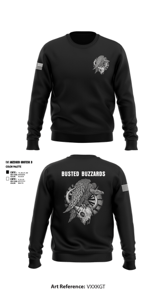 Crew Neck Sweatshirt, CREW 3 BUSTED BUZZARDS, Army, Teamtime, Team time, sublimation, custom sports apparel, team uniforms, spirit wear, spiritwear, sports uniforms, custom shirts, team store, custom team store, fundraiser sports, apparel fundraiser