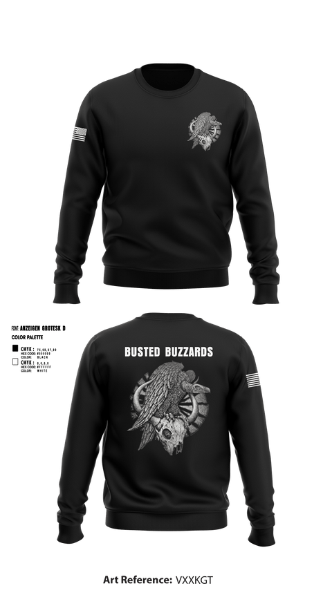 Crew Neck Sweatshirt, CREW 3 BUSTED BUZZARDS, Army, Teamtime, Team time, sublimation, custom sports apparel, team uniforms, spirit wear, spiritwear, sports uniforms, custom shirts, team store, custom team store, fundraiser sports, apparel fundraiser