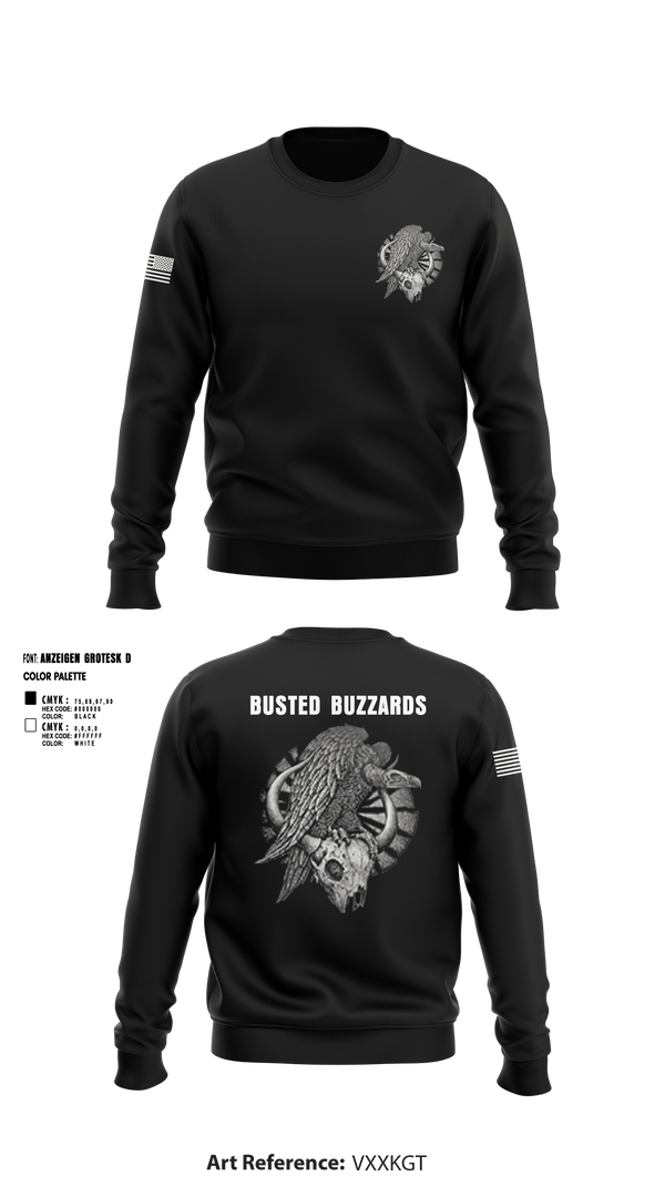 Crew Neck Sweatshirt, CREW 3 BUSTED BUZZARDS, Army, Teamtime, Team time, sublimation, custom sports apparel, team uniforms, spirit wear, spiritwear, sports uniforms, custom shirts, team store, custom team store, fundraiser sports, apparel fundraiser