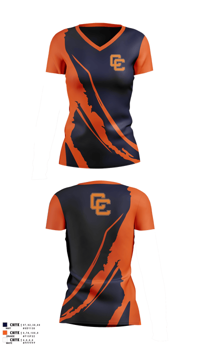Clarke County High School Swimming 29133157 Women's Short Sleeve V-neck Shirt - 41